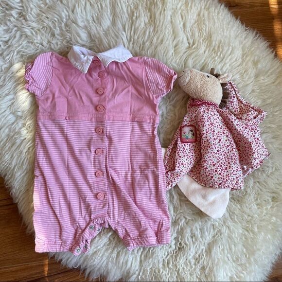 Sigikid Pink Summer Overall with Rabbit 0-3M EUC - Picture 5 of 6